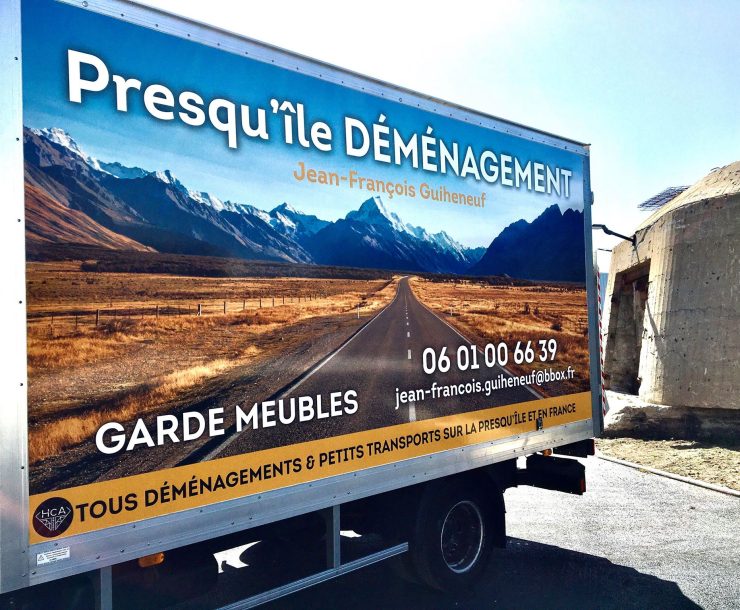 HCA concept Marquage publicitaire St Nazaire Adhésif publicitaire pour Presqu'île Déménagement